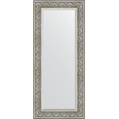 Зеркало Evoform Exclusive 150х65 BY 3554 с фацетом в багетной раме - Барокко серебро 106