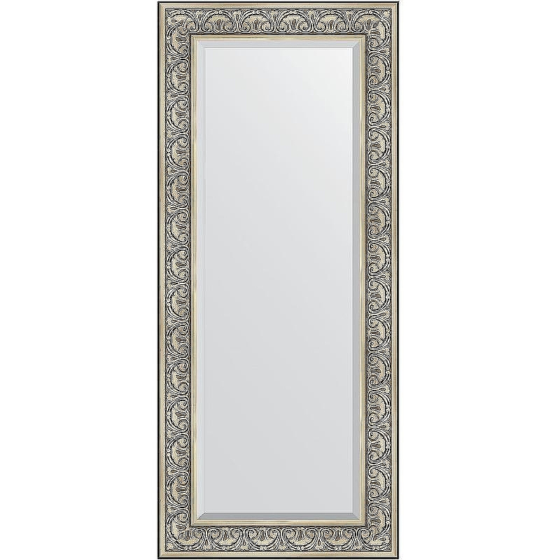 Зеркало Evoform Exclusive 150х65 BY 3554 с фацетом в багетной раме - Барокко серебро 106, купить, цена, заказать, магазин, доставка, скидка, промокод, купить, цена, заказать, магазин, доставка, скидка, промокод