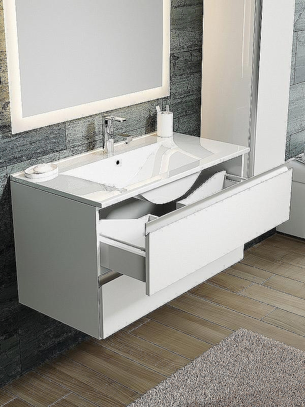 Тумба с раковиной SanVit Авеню-2 120 kavenu2120w подвесная Белая глянцевая, купить, цена, заказать, магазин, доставка, скидка, промокод, купить, цена, заказать, магазин, доставка, скидка, промокод