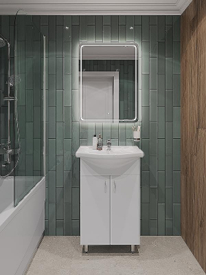 Тумба с раковиной Orange Лайт 60 LA-60TUW+RA Белый глянец