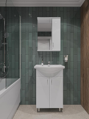 Тумба с раковиной Orange Лайт 60 LA-60TUW+RA Белый глянец