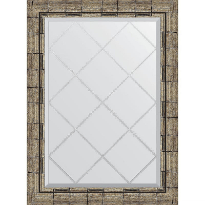 Зеркало Evoform Exclusive-G 86х63 BY 4093 с гравировкой в багетной раме - Серебряный бамбук 73