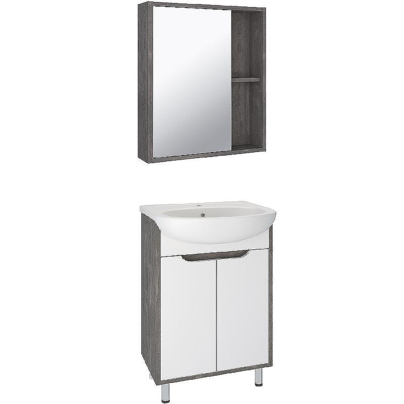 Зеркальный шкаф Runo Эко 60 00-00001325 Железный камень, купить, цена, заказать, магазин, доставка, скидка, промокод, купить, цена, заказать, магазин, доставка, скидка, промокод