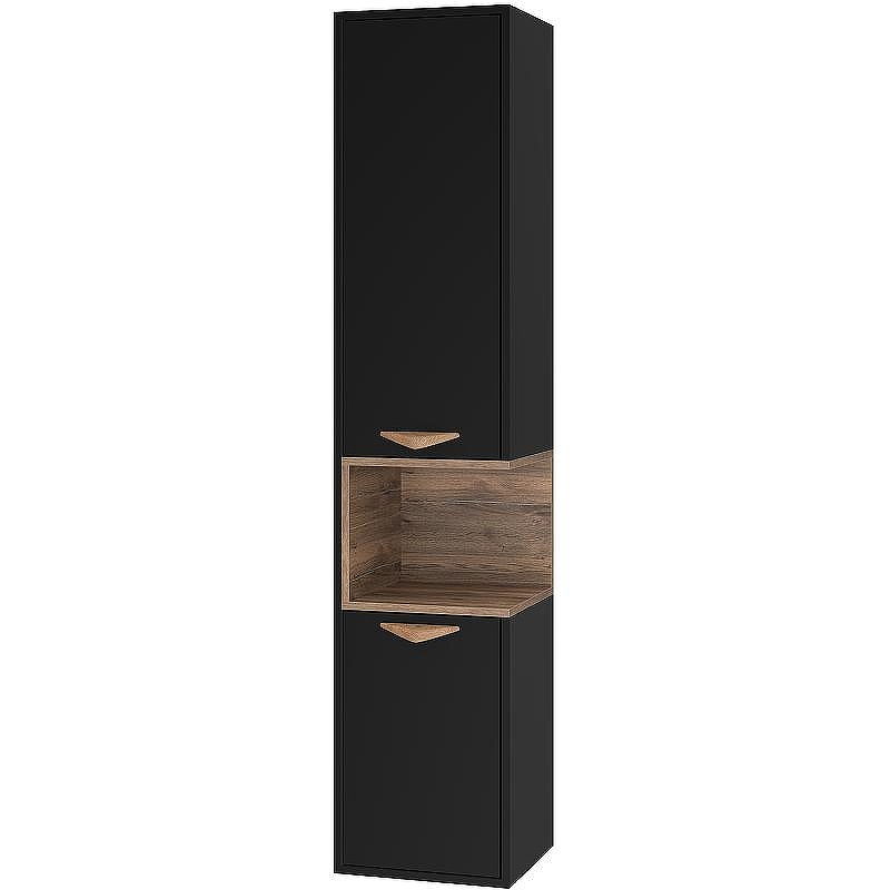 Шкаф пенал Brevita Bergen 35 L BER-05035-02-19-ПоЛ подвесной Черный матовый Дуб Галифакс олово, купить, цена, заказать, магазин, доставка, скидка, промокод, купить, цена, заказать, магазин, доставка, скидка, промокод