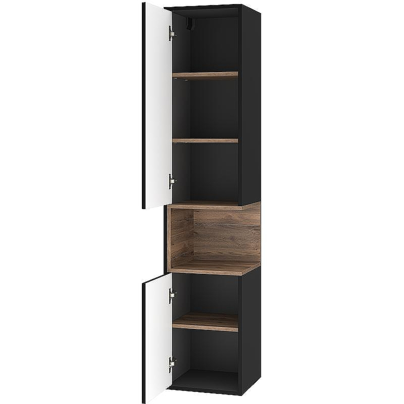 Шкаф пенал Brevita Bergen 35 L BER-05035-02-19-ПоЛ подвесной Черный матовый Дуб Галифакс олово, купить, цена, заказать, магазин, доставка, скидка, промокод, купить, цена, заказать, магазин, доставка, скидка, промокод