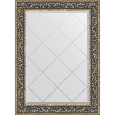 Зеркало Evoform Exclusive-G 106х79 BY 4207 с гравировкой в багетной раме - Вензель серебряный 101