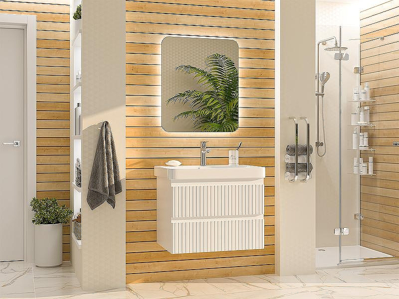 Тумба с раковиной Brevita Victory 70 УТ000015994 подвесная Белая матовая, купить, цена, заказать, магазин, доставка, скидка, промокод, купить, цена, заказать, магазин, доставка, скидка, промокод