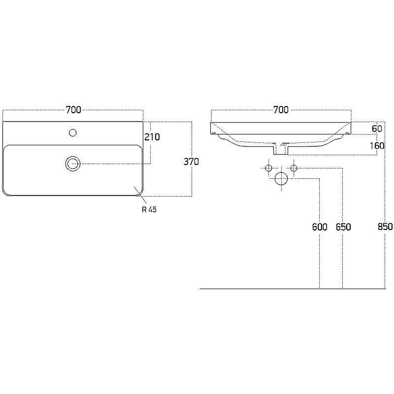 Тумба с раковиной Brevita Victory 70 УТ000015994 подвесная Белая матовая, купить, цена, заказать, магазин, доставка, скидка, промокод, купить, цена, заказать, магазин, доставка, скидка, промокод