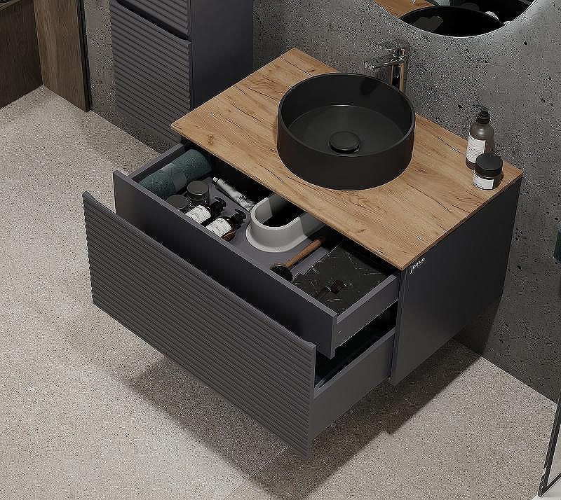 Тумба под раковину Jorno Cossety 80 Coss.01.80/P/A-DZ/JR подвесная Антрацит, купить, цена, заказать, магазин, доставка, скидка, промокод, купить, цена, заказать, магазин, доставка, скидка, промокод