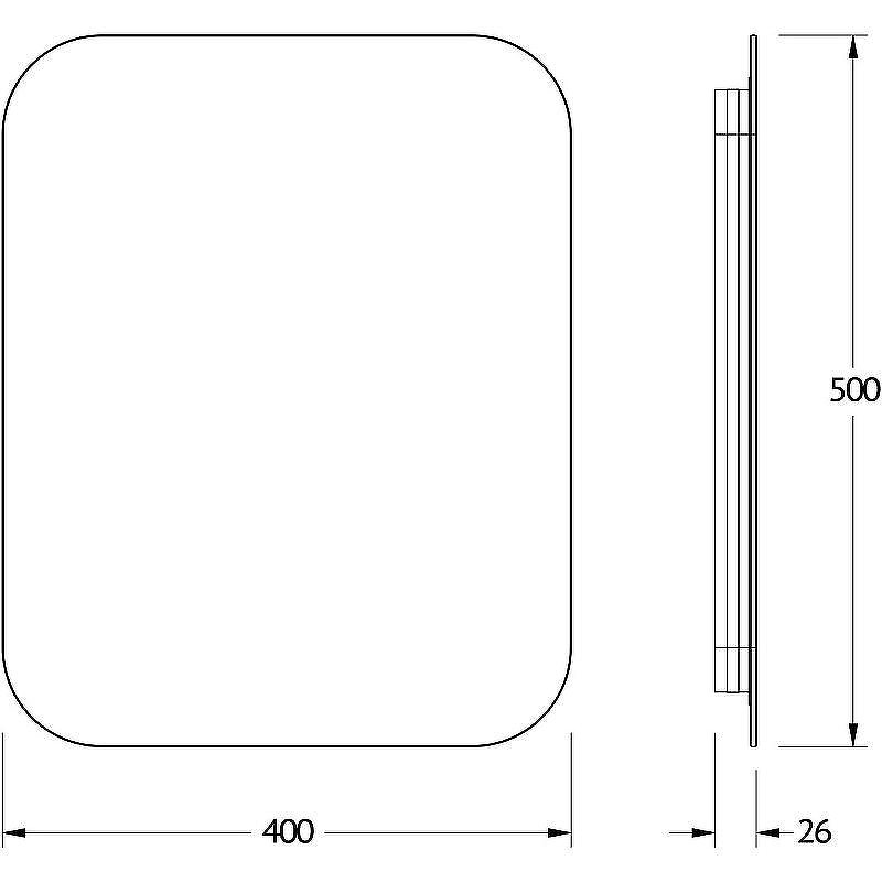 Зеркало Defesto Opti 40x50 DF 2811R с подсветкой 15W-3000К/ИК - выключатель/Теплый белый свет, купить, цена, заказать, магазин, доставка, скидка, промокод, купить, цена, заказать, магазин, доставка, скидка, промокод