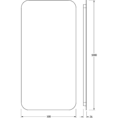 Зеркало Defesto Opti 50x100 DF 2805 с подсветкой 28W-4500К/Без выключателя/Нейтральный белый свет