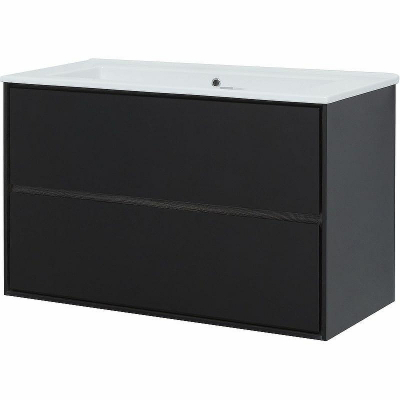 Тумба под раковину Aquanet Милан 105 316690 подвесная Черный глянец
