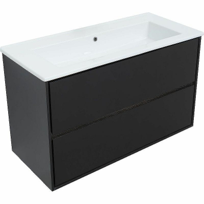 Тумба под раковину Aquanet Милан 105 316690 подвесная Черный глянец