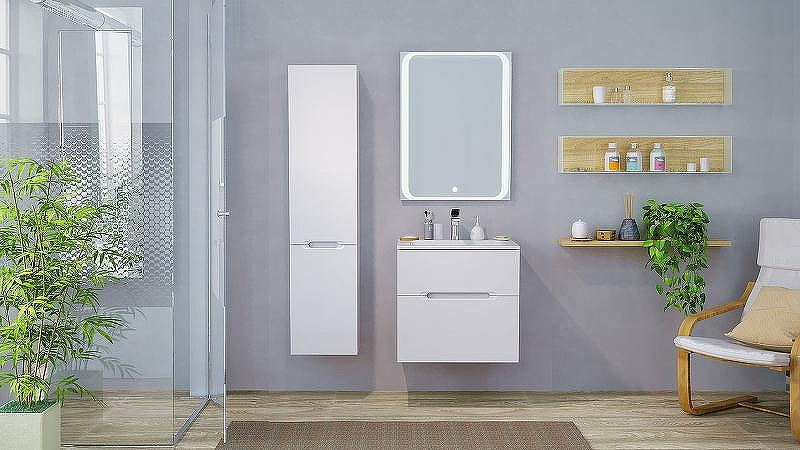 Зеркало Jorno Modul 65 Mоl.02.60/W с подсветкой с сенсорным выключателем, купить, цена, заказать, магазин, доставка, скидка, промокод, купить, цена, заказать, магазин, доставка, скидка, промокод