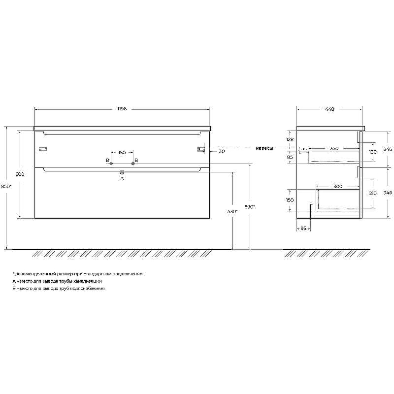Тумба под раковину BelBagno Etna-H60 120 ETNA-H60-1200-2C-SO-BL-P подвесная Bianco Lucido, купить, цена, заказать, магазин, доставка, скидка, промокод, купить, цена, заказать, магазин, доставка, скидка, промокод