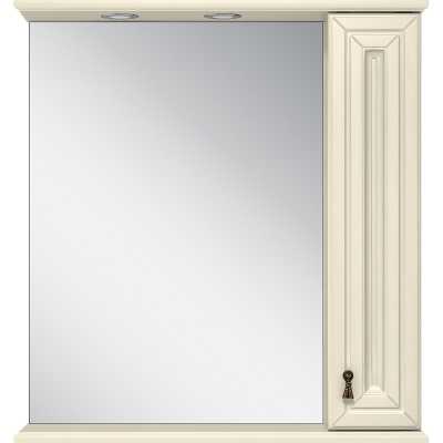 Зеркало со шкафом Misty Лувр 75 R П-Лвр03075-1014П с подсветкой Слоновая кость