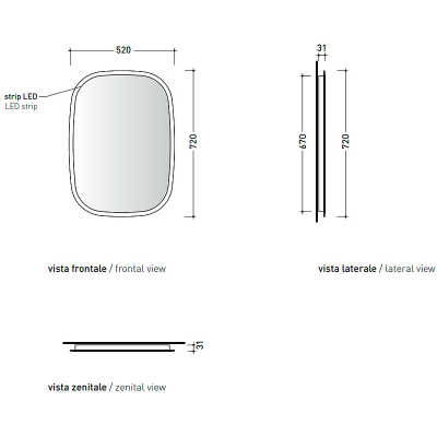 Зеркало Flaminia Flag 52 FG52SPE с подсветкой прямоугольное