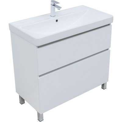 Тумба под раковину Aquanet Вега 90 344124 Белый глянец