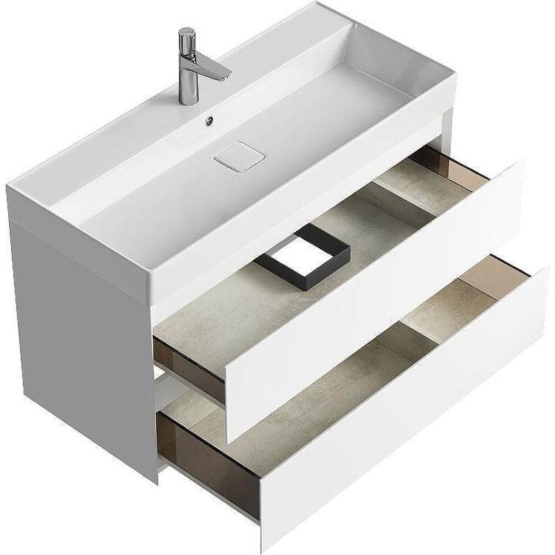 Тумба под раковину Aqwella Geometria 100 GE01102WM подвесная Белая матовая, купить, цена, заказать, магазин, доставка, скидка, промокод, купить, цена, заказать, магазин, доставка, скидка, промокод