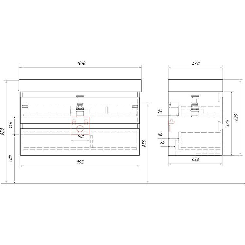 Тумба под раковину Aqwella Geometria 100 GE01102WM подвесная Белая матовая, купить, цена, заказать, магазин, доставка, скидка, промокод, купить, цена, заказать, магазин, доставка, скидка, промокод