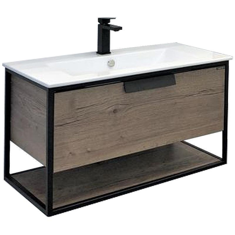 Тумба с раковиной Comforty Бонн 90 00-00003466 подвесная Дуб темный, купить, цена, заказать, магазин, доставка, скидка, промокод, купить, цена, заказать, магазин, доставка, скидка, промокод