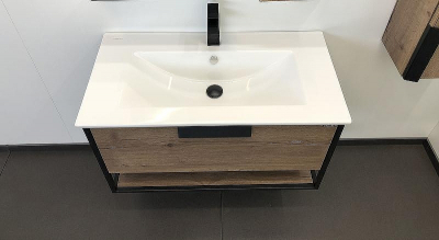 Тумба с раковиной Comforty Бонн 90 00-00003466 подвесная Дуб темный