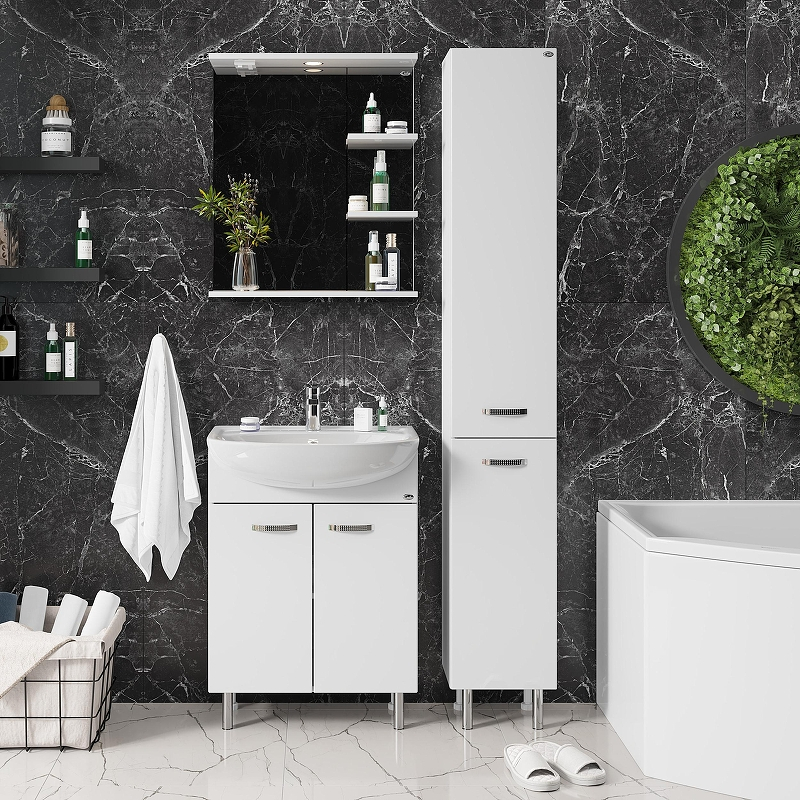 Тумба под раковину Onika Коралл 60 106149 цвет Белый, купить, цена, заказать, магазин, доставка, скидка, промокод, купить, цена, заказать, магазин, доставка, скидка, промокод