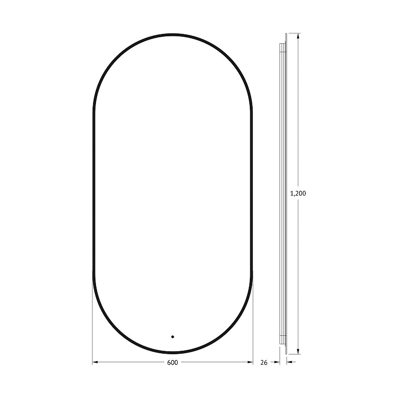 Зеркало Defesto Aura 60х120 DF 2936R с подсветкой 31W-3000K/ИК - выключатель/Теплый белый свет/Черная рама, купить, цена, заказать, магазин, доставка, скидка, промокод, купить, цена, заказать, магазин, доставка, скидка, промокод