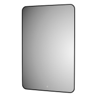 Зеркало Defesto Aura 80х120 DF 2980S с подсветкой 38W-3000K/Сенсорный выключатель/Теплый белый свет/Черная рама, купить, цена, заказать, магазин, доставка, скидка, промокод, купить, цена, заказать, магазин, доставка, скидка, промокод