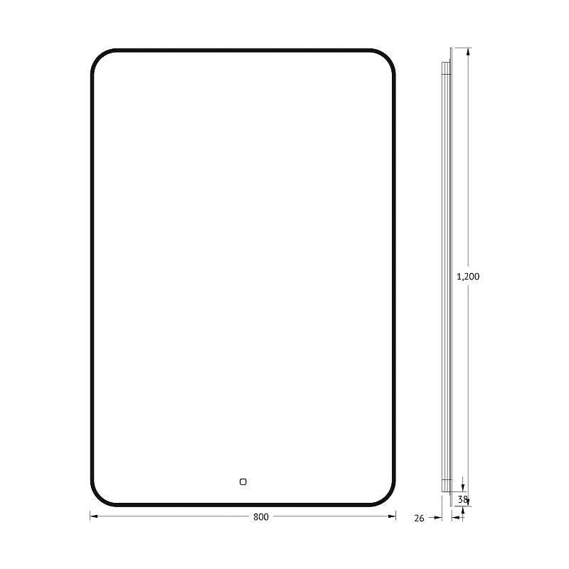 Зеркало Defesto Aura 80х120 DF 2980S с подсветкой 38W-3000K/Сенсорный выключатель/Теплый белый свет/Черная рама, купить, цена, заказать, магазин, доставка, скидка, промокод, купить, цена, заказать, магазин, доставка, скидка, промокод