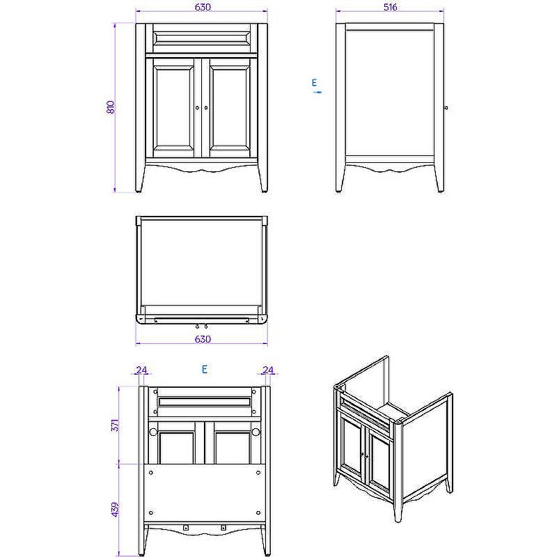 Тумба с раковиной TW Veronica Nuovo 68 VER2068-B+AR824bi*1 Bianco, купить, цена, заказать, магазин, доставка, скидка, промокод, купить, цена, заказать, магазин, доставка, скидка, промокод