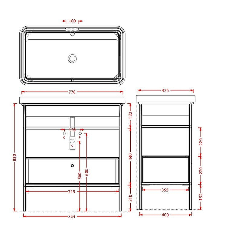 Консоль под раковину Artceram Fuori 80 ACA057 56 Moka, купить, цена, заказать, магазин, доставка, скидка, промокод, купить, цена, заказать, магазин, доставка, скидка, промокод