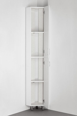 Шкаф пенал Style Line Веер 30 угловой Белый глянец