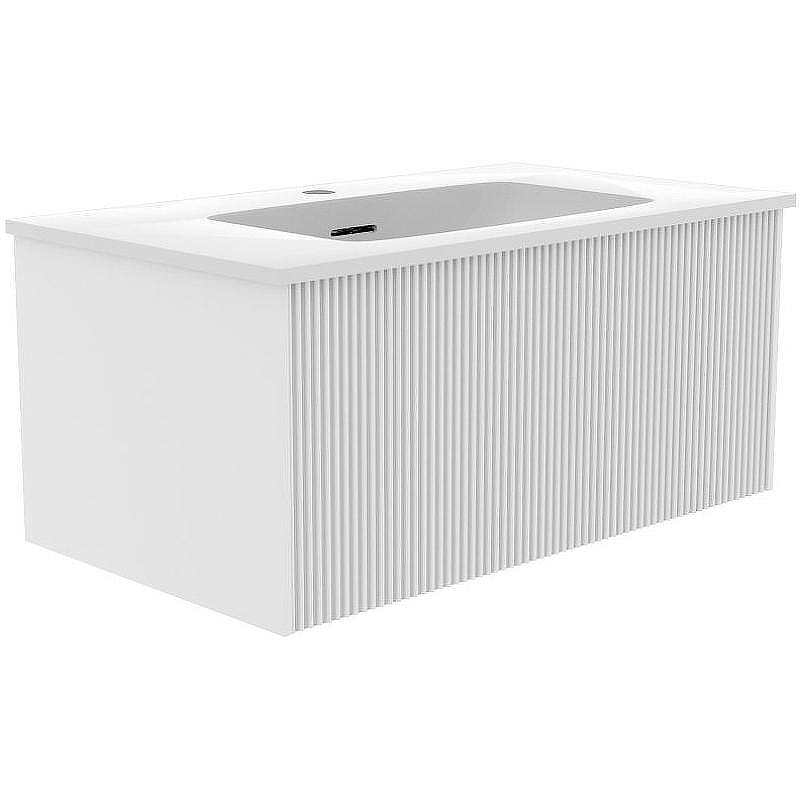 Тумба под раковину La Fenice Terra 80 FNC-01-TER-B-80 подвесная Белая матовая, купить, цена, заказать, магазин, доставка, скидка, промокод, купить, цена, заказать, магазин, доставка, скидка, промокод