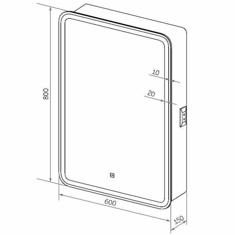 Зеркальный шкаф Континент Elliott LED 60 L МВК017 с подсветкой Белый, купить, цена, заказать, магазин, доставка, скидка, промокод, купить, цена, заказать, магазин, доставка, скидка, промокод