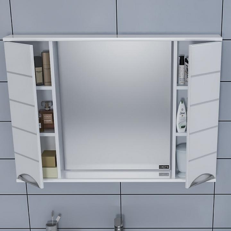 Зеркало со шкафом СанТа Родос 100 Белое, купить, цена, заказать, магазин, доставка, скидка, промокод, купить, цена, заказать, магазин, доставка, скидка, промокод