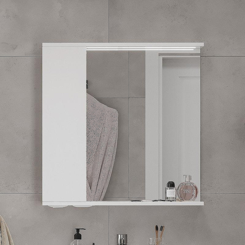Зеркало со шкафом Volna Lake 70 L zsLAKE70.L-01 с подсветкой Белое, купить, цена, заказать, магазин, доставка, скидка, промокод, купить, цена, заказать, магазин, доставка, скидка, промокод