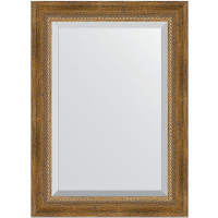 Зеркало Evoform Exclusive 73х53 BY 3380 с фацетом в багетной раме - Состаренная бронза с плетением 70, купить, цена, заказать, магазин, доставка, скидка, промокод, купить, цена, заказать, магазин, доставка, скидка, промокод