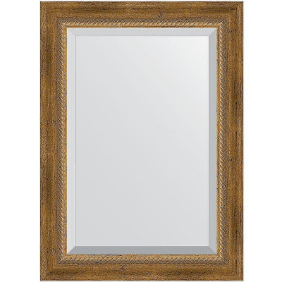 Зеркало Evoform Exclusive 73х53 BY 3380 с фацетом в багетной раме - Состаренная бронза с плетением 70