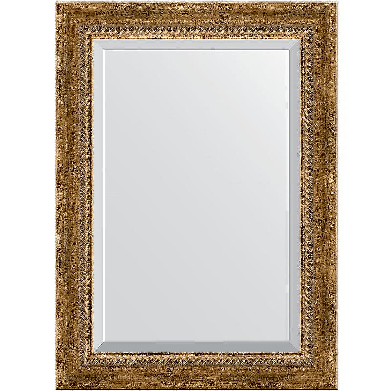 Зеркало Evoform Exclusive 73х53 BY 3380 с фацетом в багетной раме - Состаренная бронза с плетением 70, купить, цена, заказать, магазин, доставка, скидка, промокод, купить, цена, заказать, магазин, доставка, скидка, промокод
