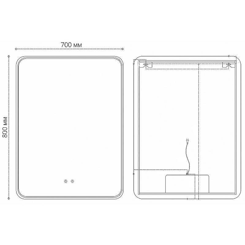 Зеркало Grossman Elegans-норма Black 70 1770802 с подсветкой Черное с сенсорным выключателем и подогревом, купить, цена, заказать, магазин, доставка, скидка, промокод, купить, цена, заказать, магазин, доставка, скидка, промокод