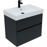 Тумба с раковиной Aquanet Бруклин 70 312876 подвесная Антрацит матовый, купить, цена, заказать, магазин, доставка, скидка, промокод, купить, цена, заказать, магазин, доставка, скидка, промокод