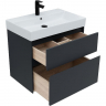 Тумба с раковиной Aquanet Бруклин 70 312876 подвесная Антрацит матовый, купить, цена, заказать, магазин, доставка, скидка, промокод, купить, цена, заказать, магазин, доставка, скидка, промокод