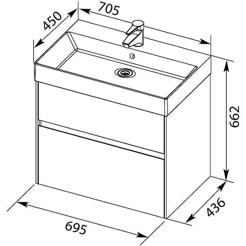 Тумба с раковиной Aquanet Бруклин 70 312876 подвесная Антрацит матовый, купить, цена, заказать, магазин, доставка, скидка, промокод, купить, цена, заказать, магазин, доставка, скидка, промокод