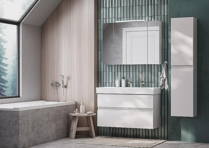 Тумба под раковину Roca Oleta 100 A857641501 подвесная Белая матовая, купить, цена, заказать, магазин, доставка, скидка, промокод, купить, цена, заказать, магазин, доставка, скидка, промокод