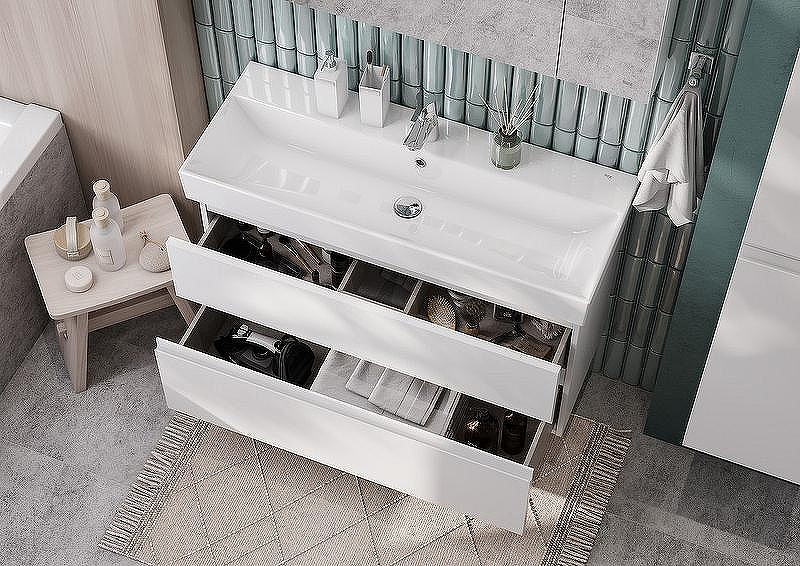 Тумба под раковину Roca Oleta 100 A857641501 подвесная Белая матовая, купить, цена, заказать, магазин, доставка, скидка, промокод, купить, цена, заказать, магазин, доставка, скидка, промокод