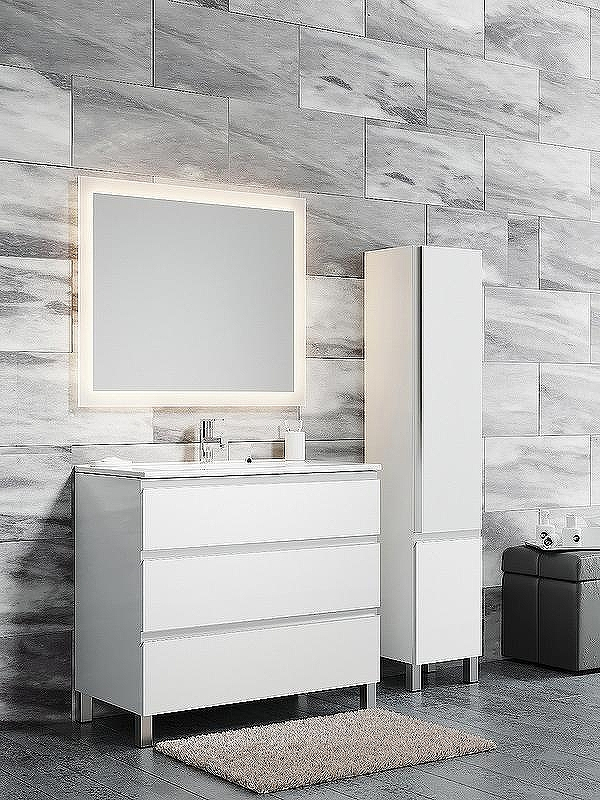 Тумба с раковиной SanVit Авеню-3 60 kavenu3060w Белая глянцевая, купить, цена, заказать, магазин, доставка, скидка, промокод, купить, цена, заказать, магазин, доставка, скидка, промокод