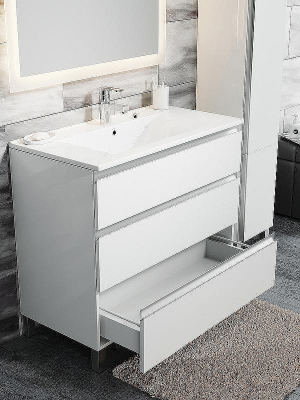 Тумба с раковиной SanVit Авеню-3 60 kavenu3060w Белая глянцевая