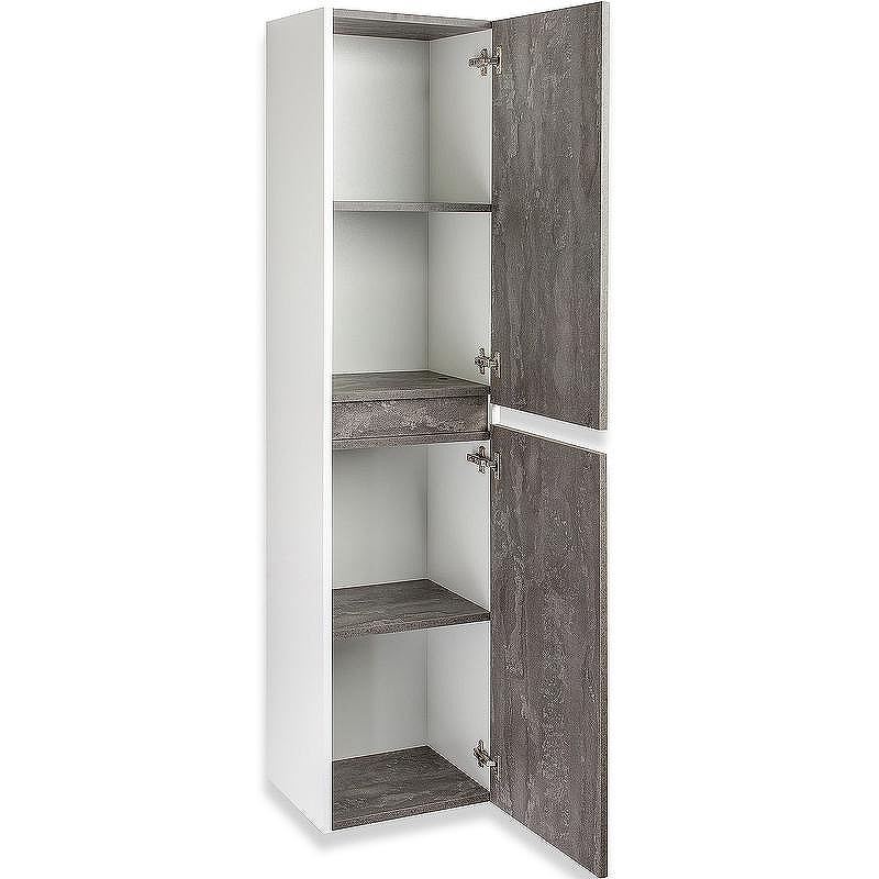 Шкаф пенал Runo Бари 35 00-00001389 подвесной Железный камень Белый, купить, цена, заказать, магазин, доставка, скидка, промокод, купить, цена, заказать, магазин, доставка, скидка, промокод