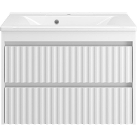 Тумба с раковиной Brevita Balaton 80 УТ000014506 подвесная Белая матовая, купить, цена, заказать, магазин, доставка, скидка, промокод, купить, цена, заказать, магазин, доставка, скидка, промокод